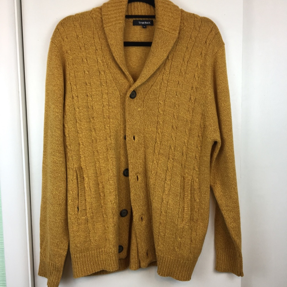 True Rock Button Up Shawl Collar Cardigan Sz XL